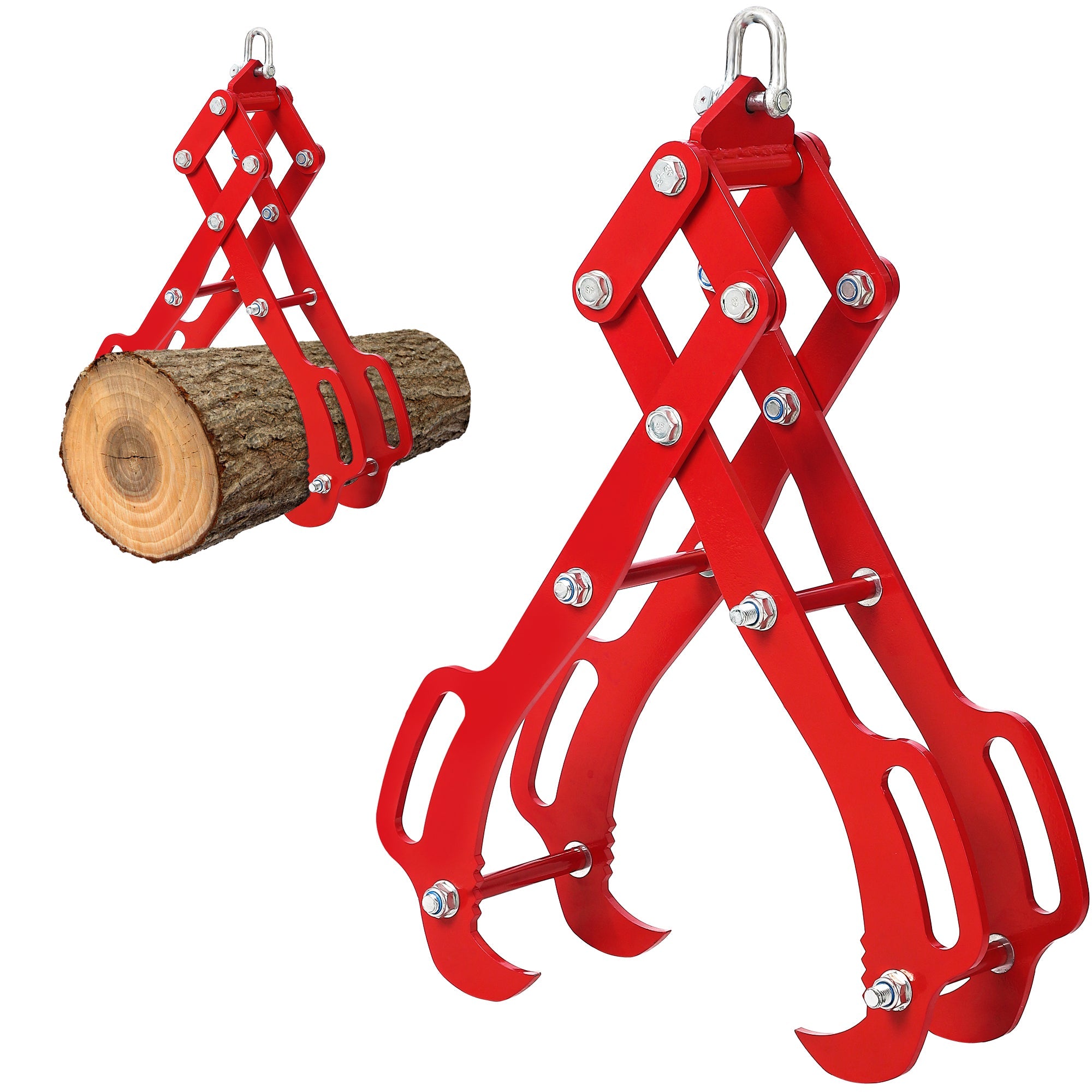 28 Inch 4-Claw Log Lifting Tongs for Logging, Heavy Duty