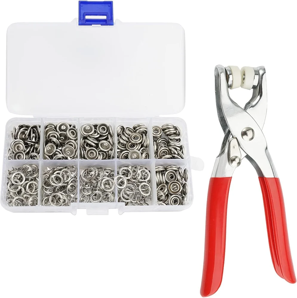 5-Claw Metal Snap Button Pliers Tool Set | Includes a complete set of tools and colored snap buttons