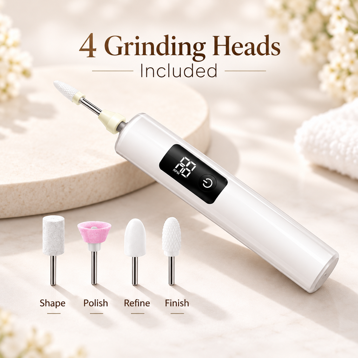 Electric Nail Grinder with LED Light for Thick & Hard Nails