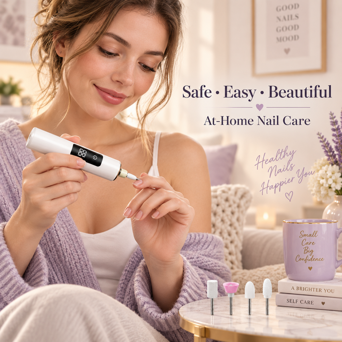 Electric Nail Grinder with LED Light for Thick & Hard Nails