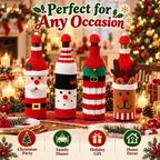 Christmas Wine Bottle Covers – Santa, Snowman, Reindeer & Elf