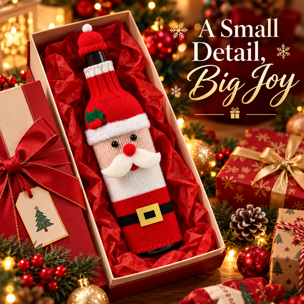 Christmas Wine Bottle Covers – Santa, Snowman, Reindeer & Elf