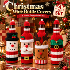 Christmas Wine Bottle Covers – Santa, Snowman, Reindeer & Elf