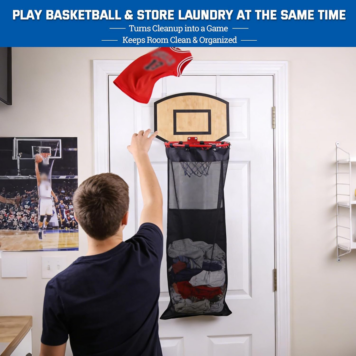 Shoot & Store Basketball Laundry Hamper – Less Mess, More Fun