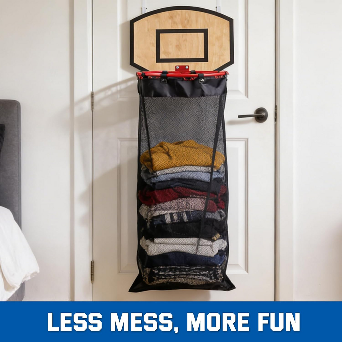 Shoot & Store Basketball Laundry Hamper – Less Mess, More Fun