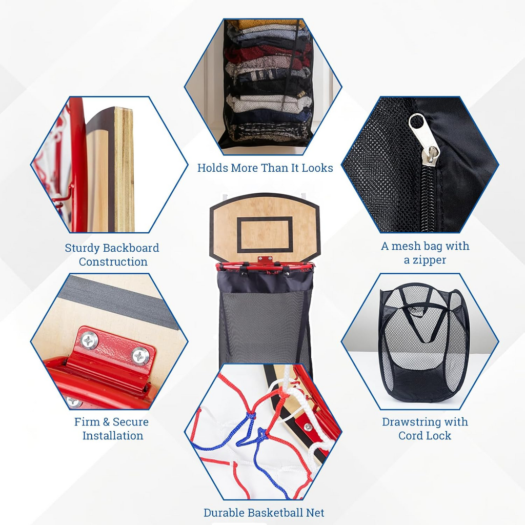 Shoot & Store Basketball Laundry Hamper – Less Mess, More Fun