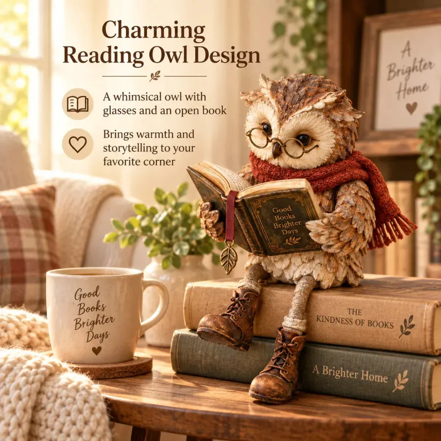Reading Owl Figurine – Cozy Book Lover Shelf Decor & Thoughtful Gift
