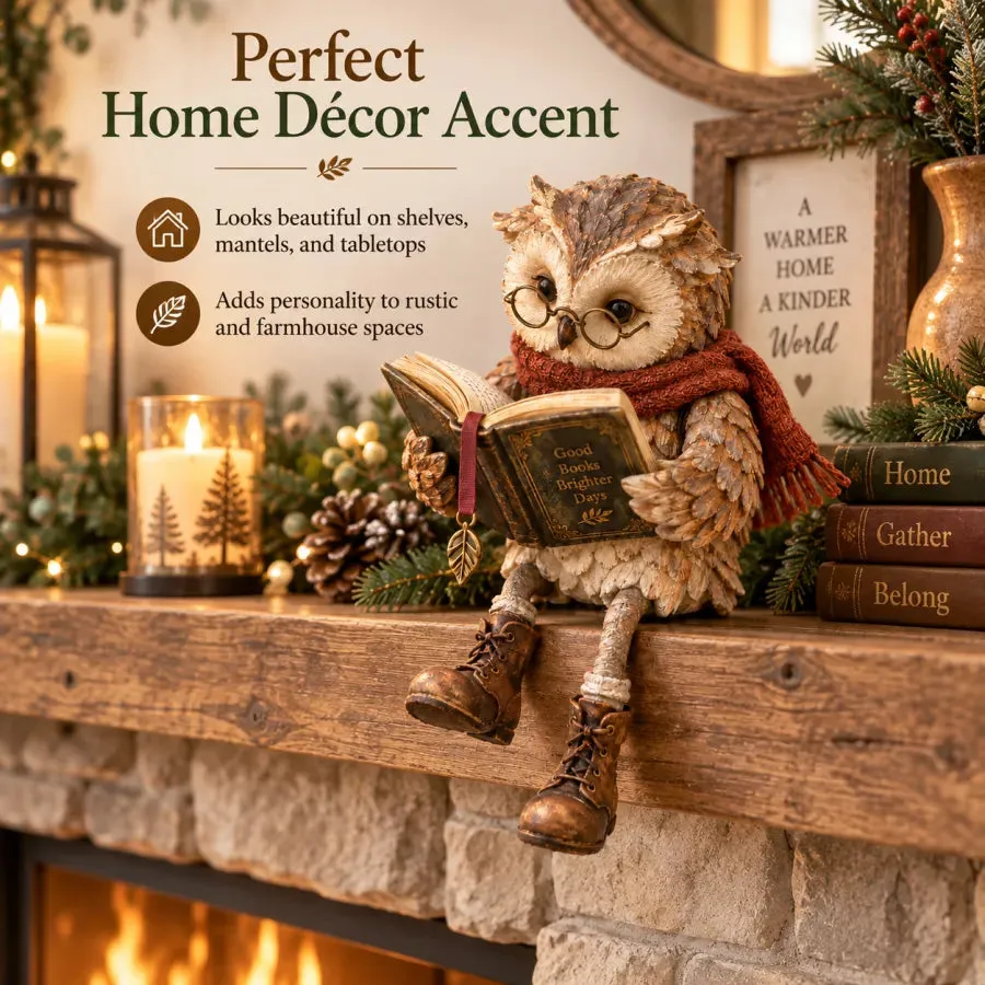 Reading Owl Figurine – Cozy Book Lover Shelf Decor & Thoughtful Gift