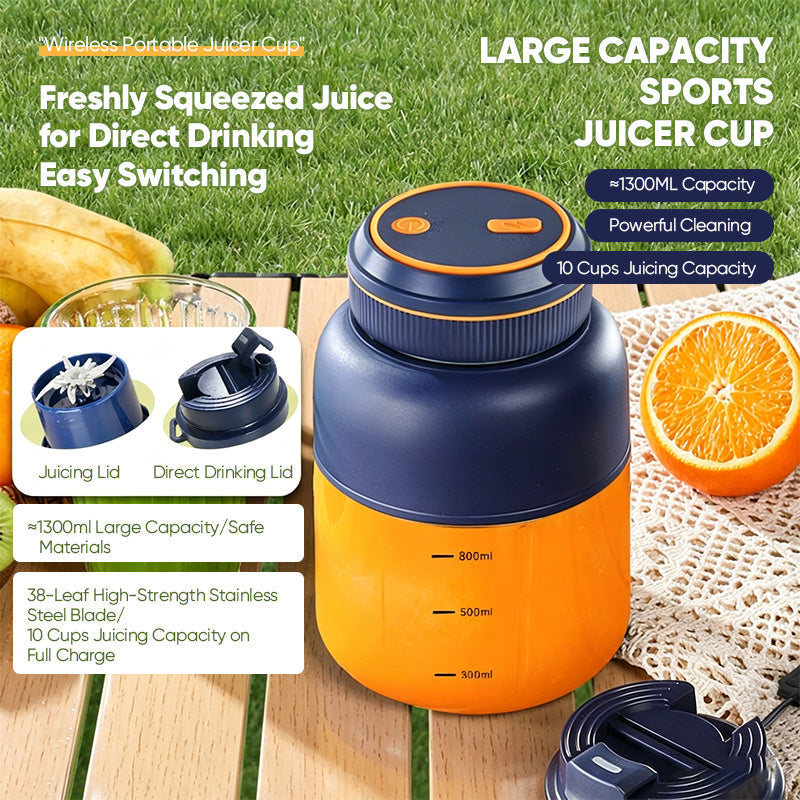 Portable Cordless Blender Bottle – Rechargeable 2-in-1 Blend & Go Cup