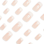 White French Tip Press-On Nails – 24-Piece Short Square Set