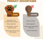 3 Pack Leather Magnetic Bookmark Clips Cat and Dog Paw Design