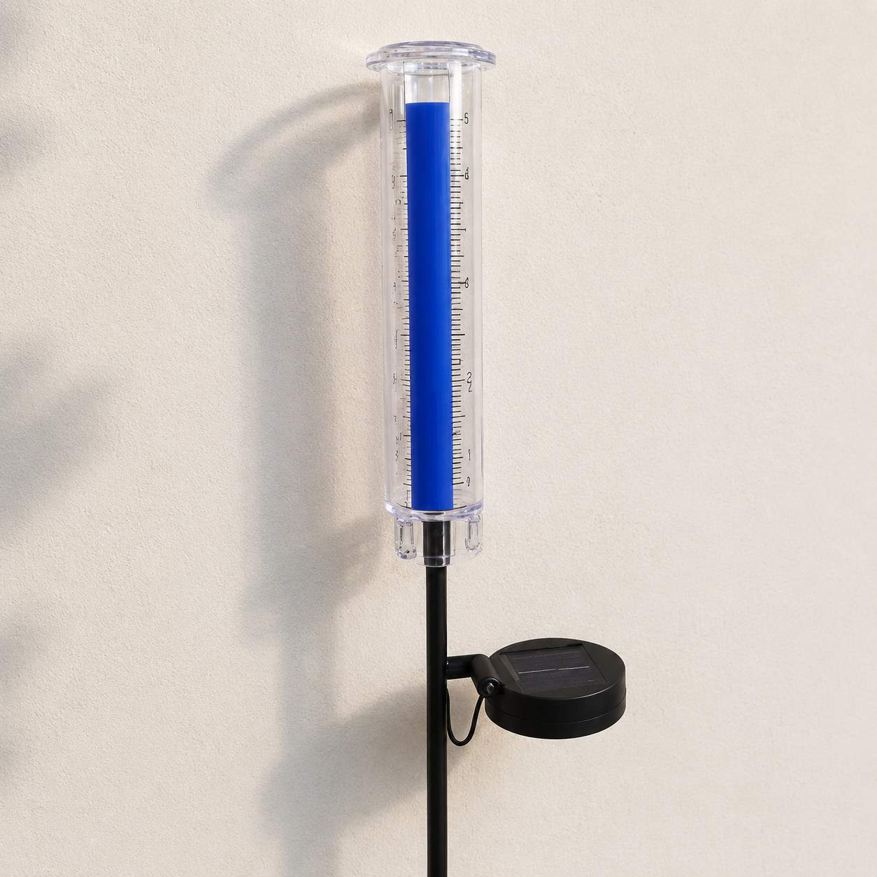 Rain Gauge Outdoor - Frog Rain Gauge with LED Solar Lights, Metal Water Gauge for Yard Garden Decor