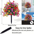 22 Inch Artificial Flower Stake with Multicolor Blooms for Garden, Yard & Lawn