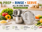 3-in-1 Stainless Steel Grater Bowl with Colander