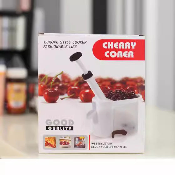 Cherry Pitter Tool with Stainless Steel Pin and Pit Collection Container