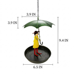 Artistic Raincoat Girl Bird Feeder