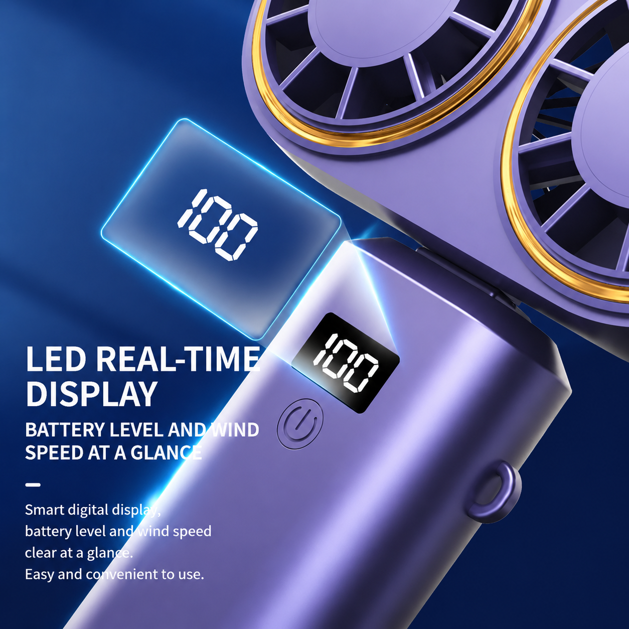 Portable Double-Cooler Handheld Fan with 5 Speeds for Travel Use
