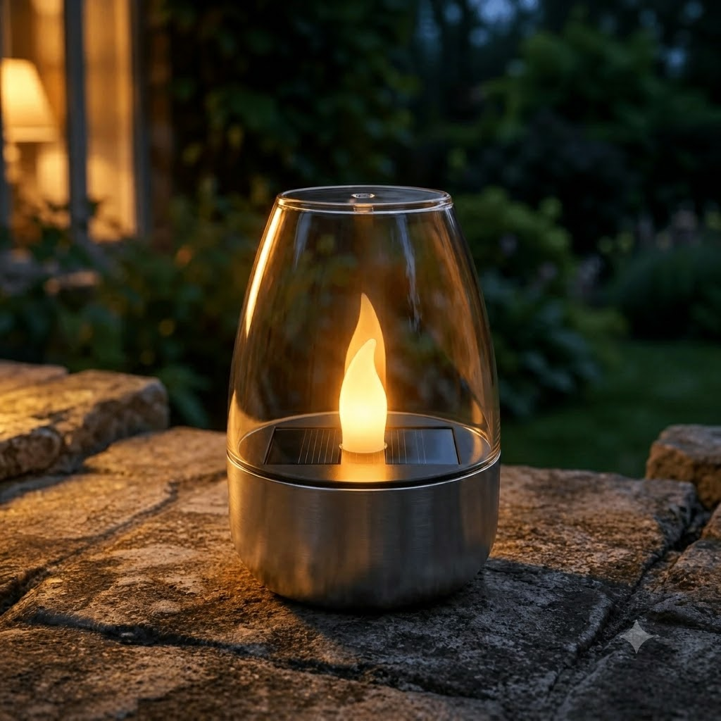 Solar Flickering Candle Light for Patio, Garden and Outdoor Decor
