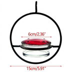 Black Steel Hummingbird Feeder with Clear Bowl for Outdoor Garden