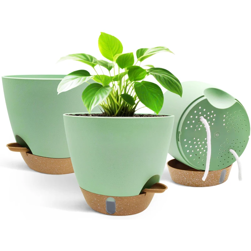Self-Watering Planter for Indoor Plants with Visible Water Level