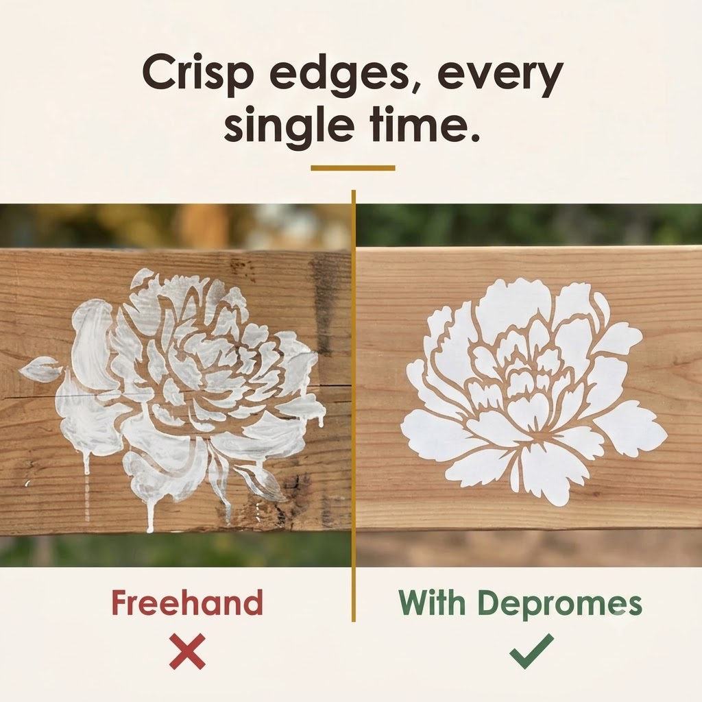 6-Piece Flower Stencil Set, Reusable Floral Templates for Garden Painting