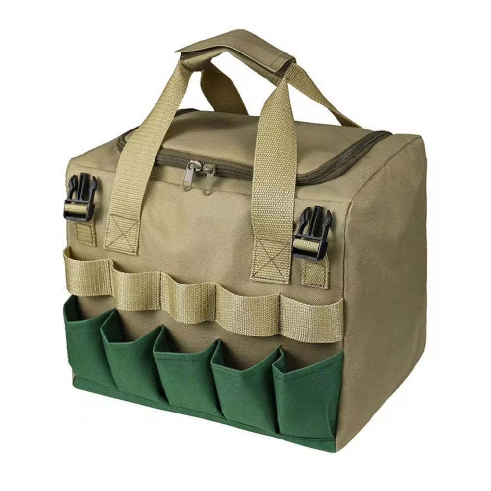 Foldable Garden Stool with Tool Bag and Storage Pockets
