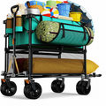 50'' Double Decker Foldable Wagon Cart with Big Wheels 400L