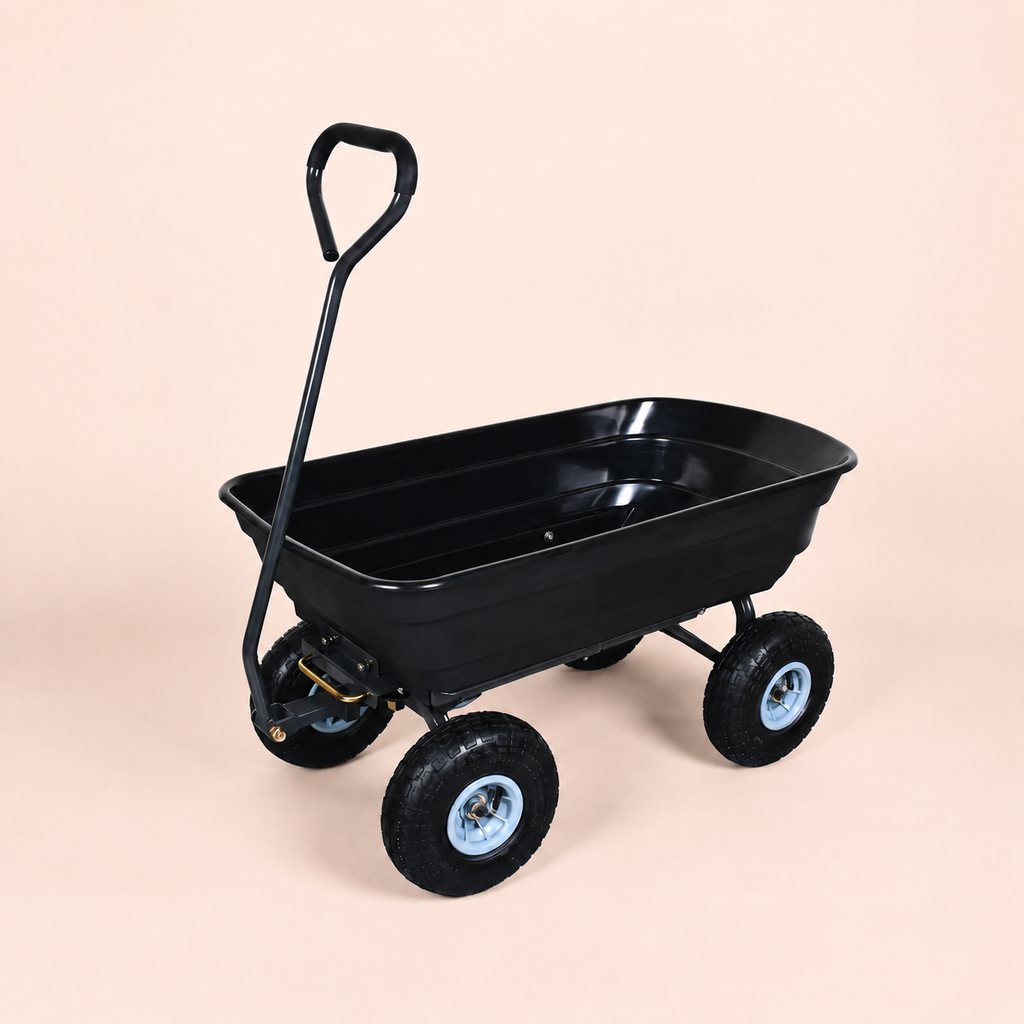 Heavy Duty Poly Garden Dump Cart – 600 lb Capacity, 10" Pneumatic Tires