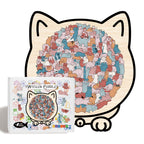 Morandi Colored Cat Shaped Wooden Jigsaw Puzzle