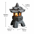 Solar Pagoda Lantern, Stone Resin Solar Garden Light for Outdoor Decor