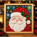 DIY Christmas Fabric Poke Art Kit – No-Sew Craft with Frame