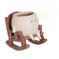 Smiley Face Hanging Planter Pot Rocking Chair Planter