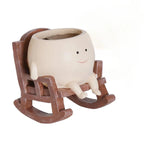 Smiley Face Hanging Planter Pot Rocking Chair Planter