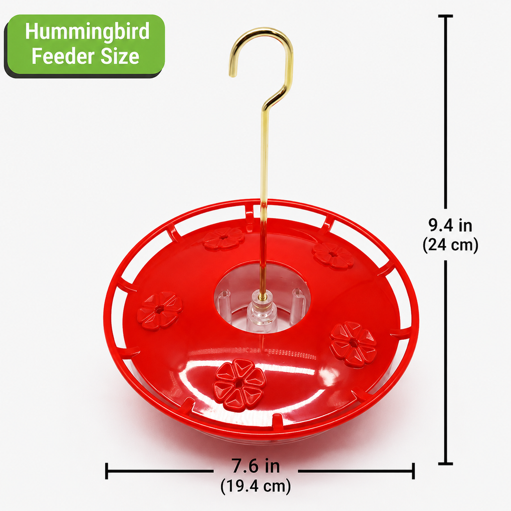 Hummingbird Feeder with Built-In Ant Moat, 5 Feeding Ports, 10.58 oz