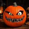 Halloween Resin Pumpkin Decoration with Movable Eyeballs for Indoor & Outdoor