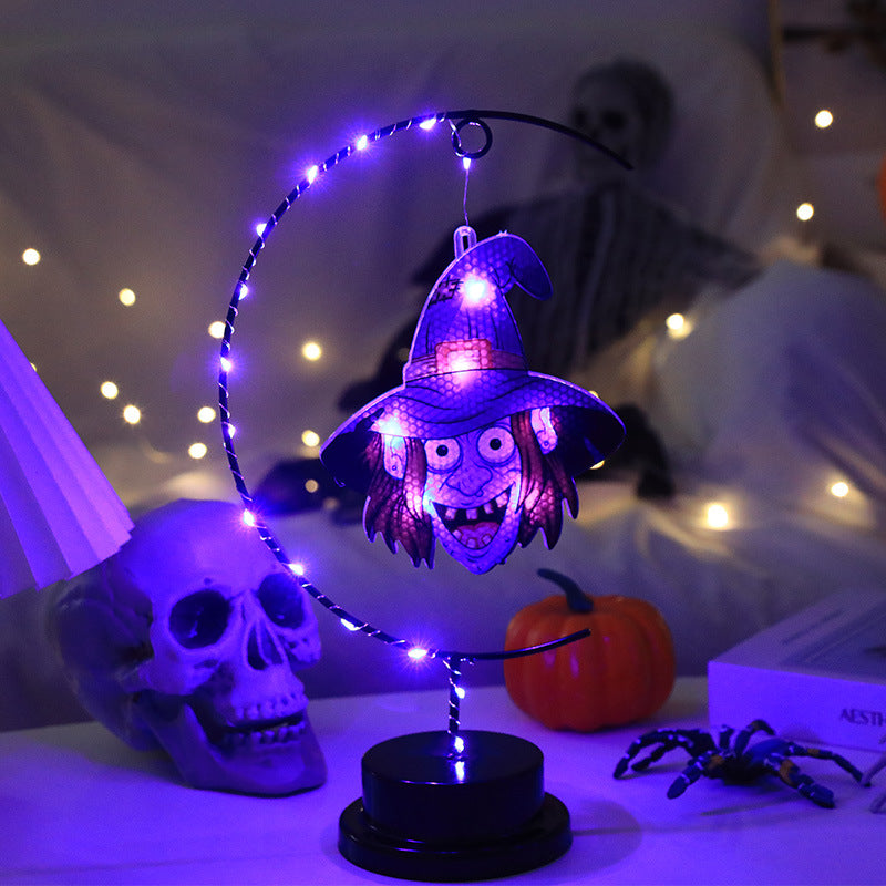 Halloween LED Night Light, Witch Spider Bat Decorative Light