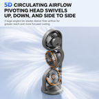 Portable Three Head Fan USB Rechargeable 5 Speed Cooling Fan