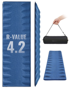 Self-Inflating Sleeping Pad with R-Value 4.2, Anti-Rollover Camping Mattress