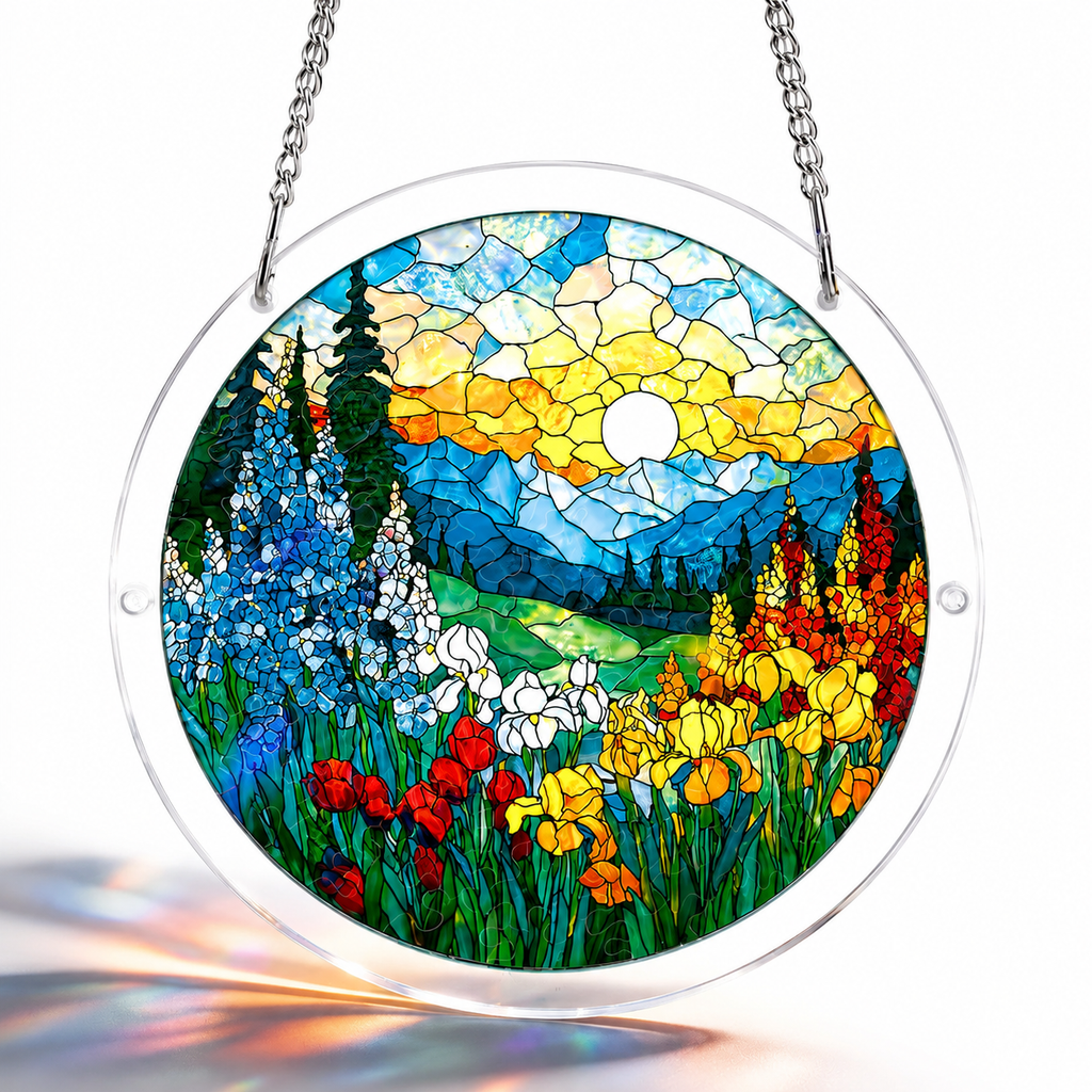 Acrylic Jigsaw Puzzle Suncatcher - Dawn Blossom Sea