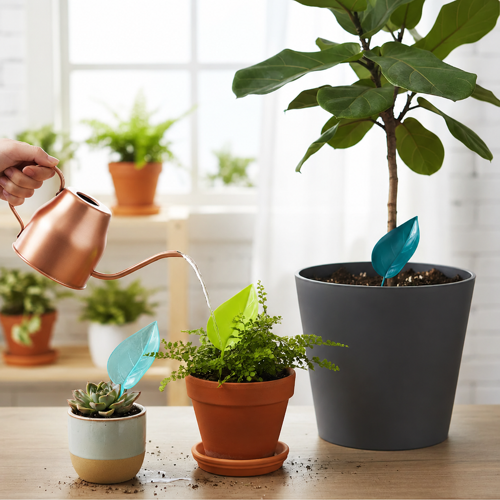 Leaf Plant Watering Funnels Set For Indoor And Outdoor Plant Care