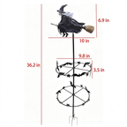 Halloween Witch Wind Spinner Outdoor Metal Garden Decor