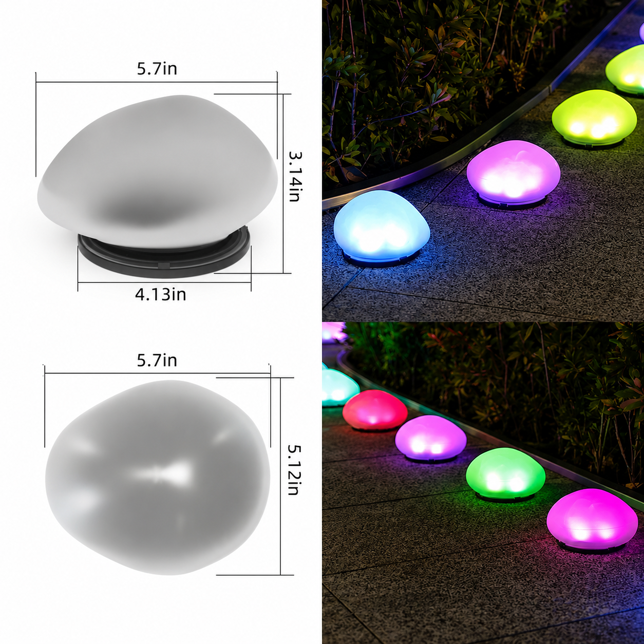 Solar Rock Light Outdoor Waterproof Garden Pathway Lamp