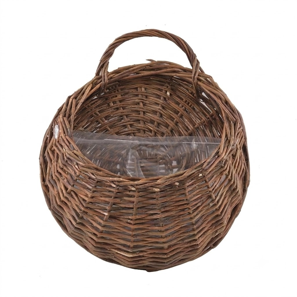 Handwoven Rattan Hanging Wall Planter for Indoor and Outdoor Decor