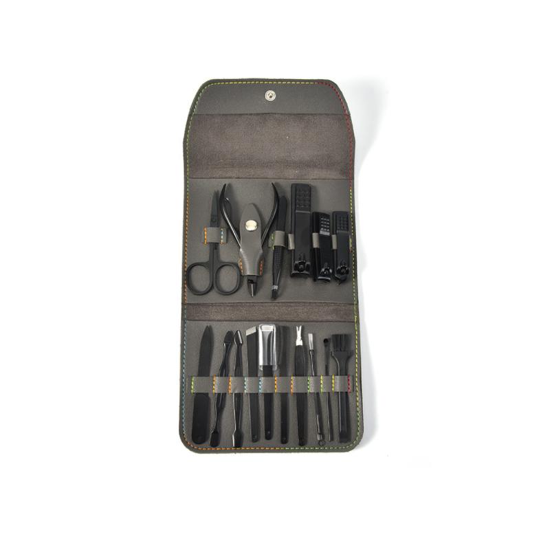 16 Piece Stainless Steel Nail Care Set with PU Leather Case