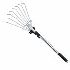 Adjustable Garden Rake with 9 Teeth for Lawn and Garden Cleaning