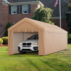 10x20 FT Heavy Duty Carport Canopy with Sidewalls & Doors