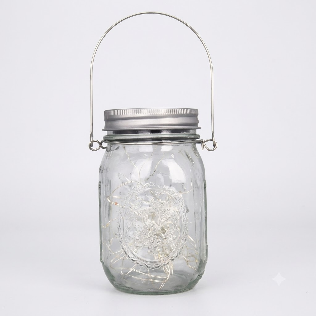 2 Pack Solar Mason Jar Lights with 20 LED Fairy String Lights & Hangers