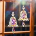 2-Piece Rainbow Glass Bell Suncatcher – Hanging Window Decor