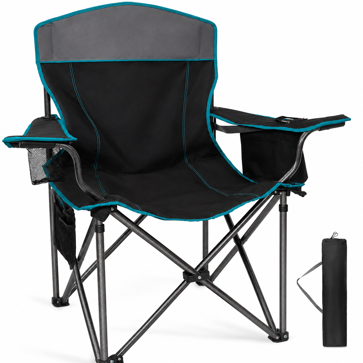 Oversized Outdoor Camping Chair – Heavy Duty 550lb Capacity with Lumbar Support