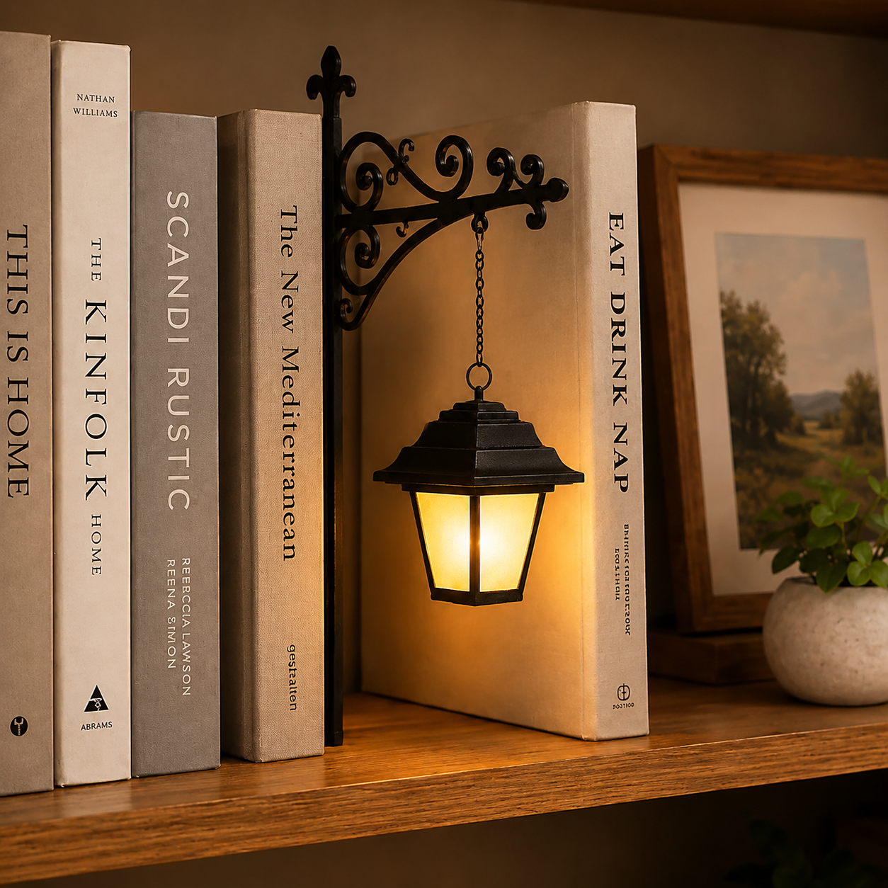 Halloween Ghost Bookshelf Lamp, Warm White Cordless Decorative Light